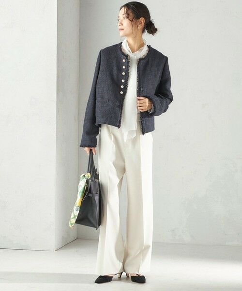 SHIPS / シップス その他パンツ | 《予約》〈手洗い可能〉ダブル クロス セミ ワイド パンツ（セレモニー対応可） | 詳細1