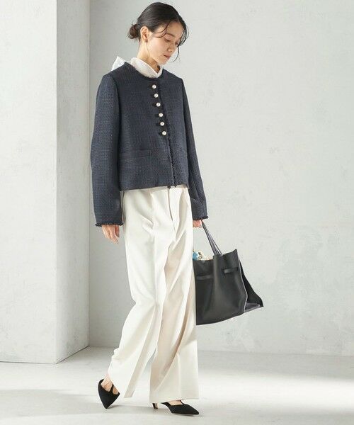 SHIPS / シップス その他パンツ | 《予約》〈手洗い可能〉ダブル クロス セミ ワイド パンツ（セレモニー対応可） | 詳細3