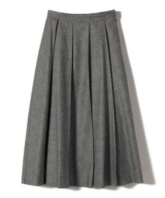 SHIPS / シップス ロング・マキシ丈スカート | SHIPS Primary Navy Label:フラノ パネル チェック フレア スカート