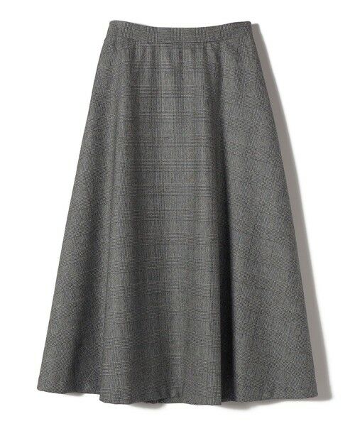 SHIPS / シップス ロング・マキシ丈スカート | SHIPS Primary Navy Label:フラノ パネル チェック フレア スカート | 詳細1