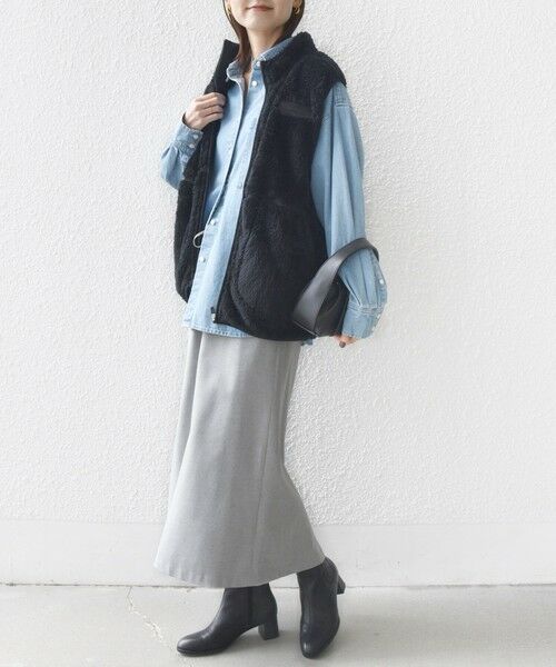 SHIPS / シップス ミニ・ひざ丈スカート | 〈手洗い可能〉両面起毛 ドロスト スカート | 詳細2