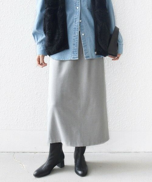 SHIPS / シップス ミニ・ひざ丈スカート | 〈手洗い可能〉両面起毛 ドロスト スカート | 詳細5