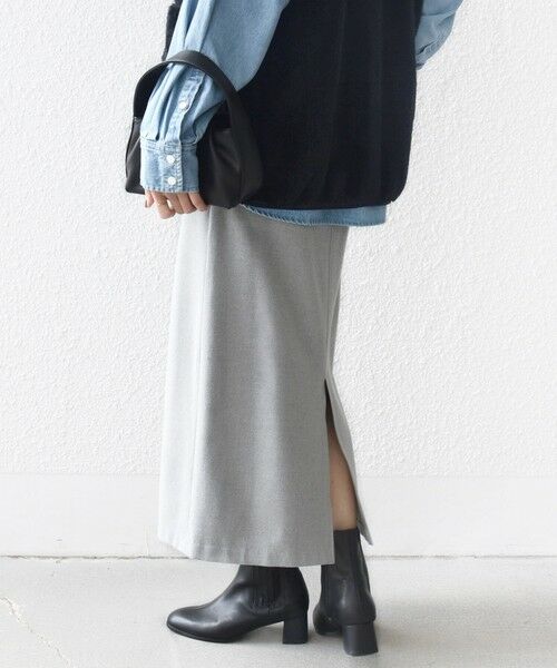 SHIPS / シップス ミニ・ひざ丈スカート | 〈手洗い可能〉両面起毛 ドロスト スカート | 詳細6