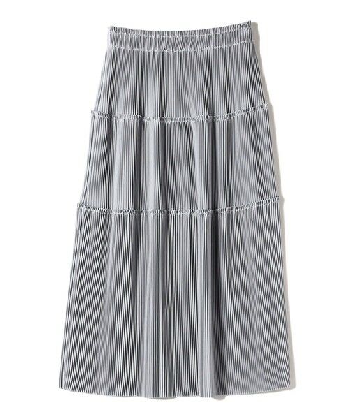 SHIPS / シップス ロング・マキシ丈スカート | 〈手洗い可能〉サテン プリーツ ティアード スカート | 詳細10