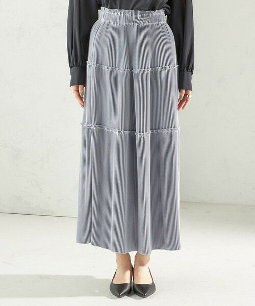 SHIPS / シップス ロング・マキシ丈スカート | 〈手洗い可能〉サテン プリーツ ティアード スカート | 詳細17