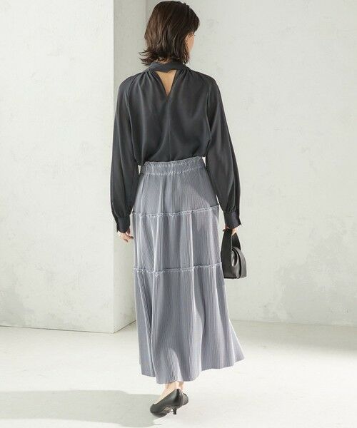 SHIPS / シップス ロング・マキシ丈スカート | 〈手洗い可能〉サテン プリーツ ティアード スカート | 詳細3