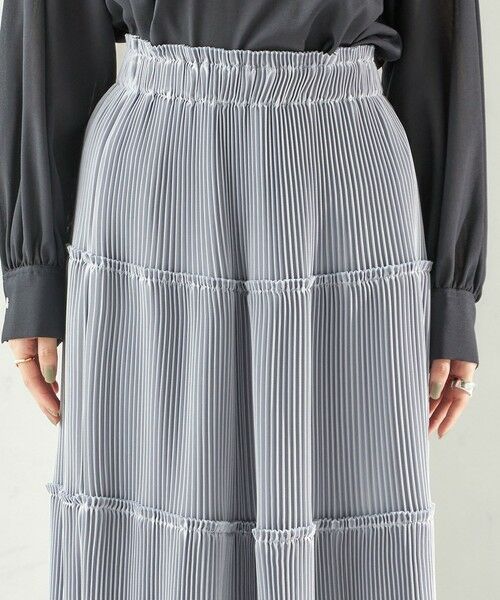 SHIPS / シップス ロング・マキシ丈スカート | 〈手洗い可能〉サテン プリーツ ティアード スカート | 詳細20