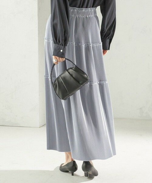 SHIPS / シップス ロング・マキシ丈スカート | 〈手洗い可能〉サテン プリーツ ティアード スカート | 詳細6