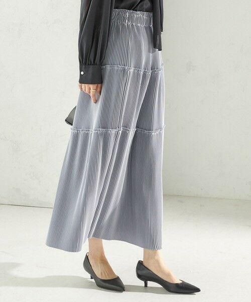 SHIPS / シップス ロング・マキシ丈スカート | 〈手洗い可能〉サテン プリーツ ティアード スカート | 詳細7