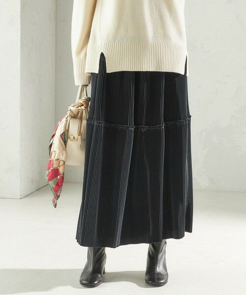SHIPS / シップス ロング・マキシ丈スカート | 〈手洗い可能〉サテン プリーツ ティアード スカート | 詳細25