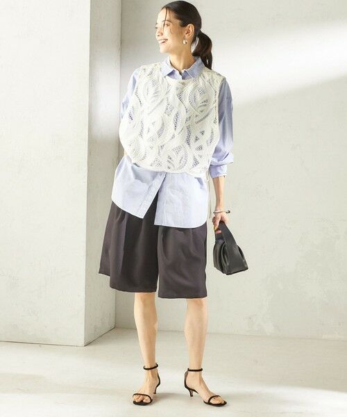 SHIPS / シップス ショート・ハーフ・半端丈パンツ | 《一部追加予約》〈洗濯機可能〉ドロスト タック ハーフ パンツ | 詳細28