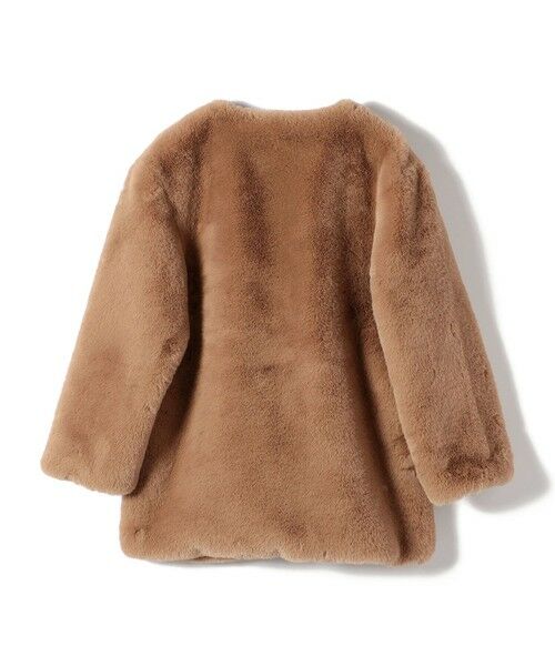 SHIPS / シップス その他アウター | SHIPS Primary Navy Label:フェイク ファー ノーカラー ハーフ コート | 詳細1