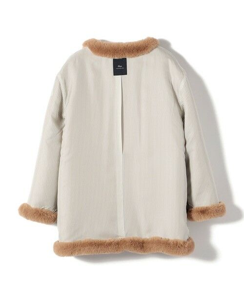 SHIPS / シップス その他アウター | SHIPS Primary Navy Label:フェイク ファー ノーカラー ハーフ コート | 詳細3