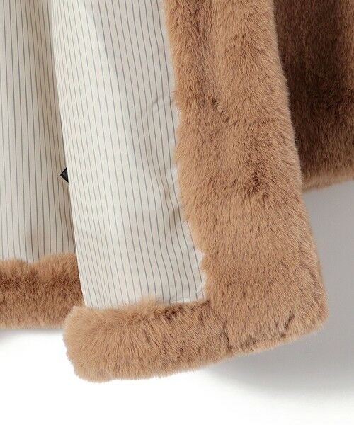 SHIPS / シップス その他アウター | SHIPS Primary Navy Label:フェイク ファー ノーカラー ハーフ コート | 詳細6