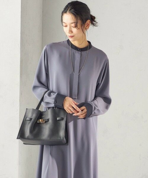 SHIPS / シップス ロング・マキシ丈ワンピース | 《予約》〈洗濯機可能〉ライト ダブルクロス バックフリル Aライン ワンピース（セレモニー対応可） | 詳細10