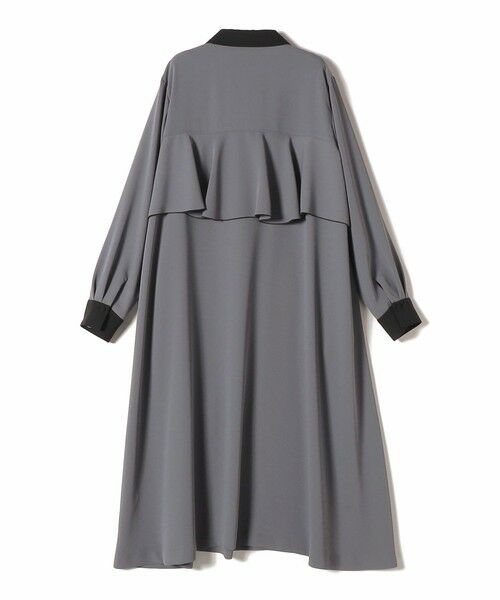 SHIPS / シップス ロング・マキシ丈ワンピース | 《予約》〈洗濯機可能〉ライト ダブルクロス バックフリル Aライン ワンピース（セレモニー対応可） | 詳細12