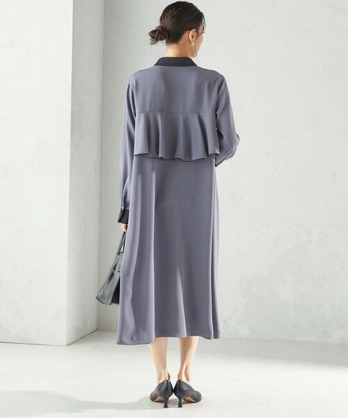 SHIPS / シップス ロング・マキシ丈ワンピース | 《予約》〈洗濯機可能〉ライト ダブルクロス バックフリル Aライン ワンピース（セレモニー対応可） | 詳細3