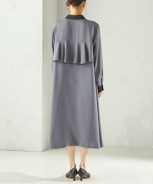 SHIPS / シップス ロング・マキシ丈ワンピース | 《予約》〈洗濯機可能〉ライト ダブルクロス バックフリル Aライン ワンピース（セレモニー対応可） | 詳細26