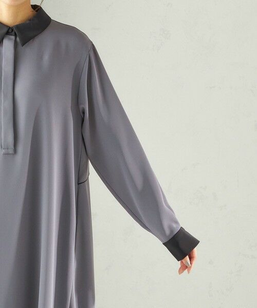 SHIPS / シップス ロング・マキシ丈ワンピース | 《予約》〈洗濯機可能〉ライト ダブルクロス バックフリル Aライン ワンピース（セレモニー対応可） | 詳細27