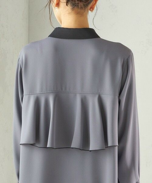 SHIPS / シップス ロング・マキシ丈ワンピース | 《予約》〈洗濯機可能〉ライト ダブルクロス バックフリル Aライン ワンピース（セレモニー対応可） | 詳細28