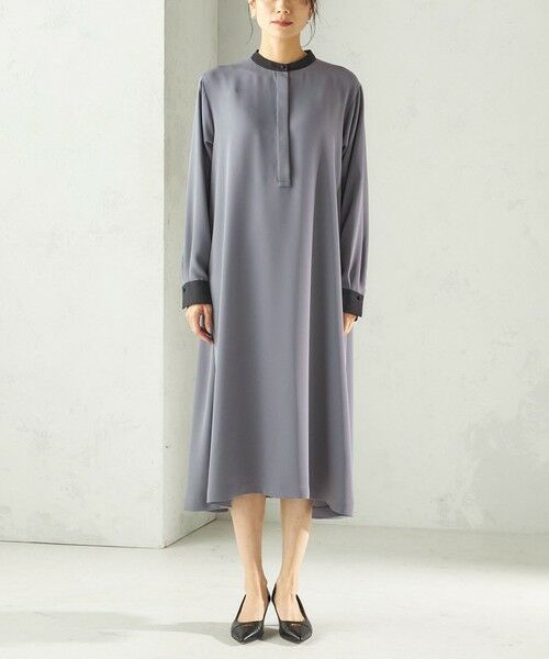 SHIPS / シップス ロング・マキシ丈ワンピース | 〈洗濯機可能〉ライト ダブルクロス バックフリル Aライン ワンピース（セレモニー対応可） | 詳細30