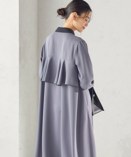 SHIPS / シップス ロング・マキシ丈ワンピース | 《予約》〈洗濯機可能〉ライト ダブルクロス バックフリル Aライン ワンピース（セレモニー対応可） | 詳細6