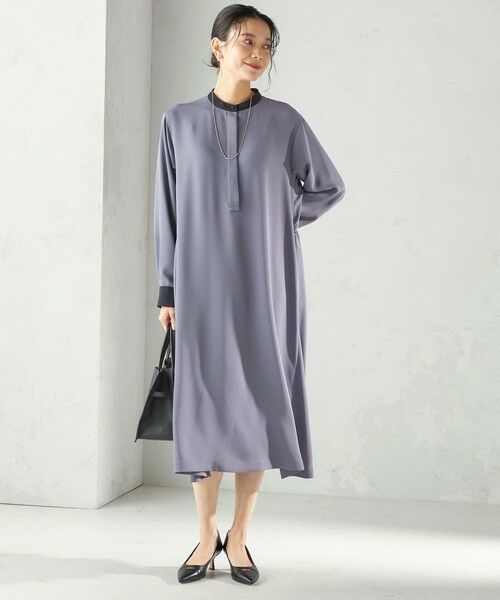 SHIPS / シップス ロング・マキシ丈ワンピース | 《予約》〈洗濯機可能〉ライト ダブルクロス バックフリル Aライン ワンピース（セレモニー対応可） | 詳細7