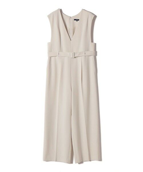 SHIPS / シップス サロペット・オールインワン | 《予約》〈手洗い可能〉ダブル クロス Ｖネック ベルト付 オールインワン（セレモニー対応可） | 詳細7