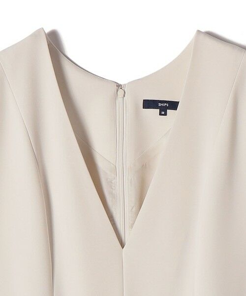 SHIPS / シップス サロペット・オールインワン | 《予約》〈手洗い可能〉ダブル クロス Ｖネック ベルト付 オールインワン（セレモニー対応可） | 詳細11