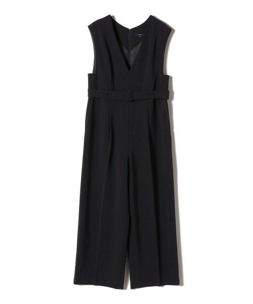 SHIPS / シップス サロペット・オールインワン | 《予約》〈手洗い可能〉ダブル クロス Ｖネック ベルト付 オールインワン（セレモニー対応可） | 詳細23