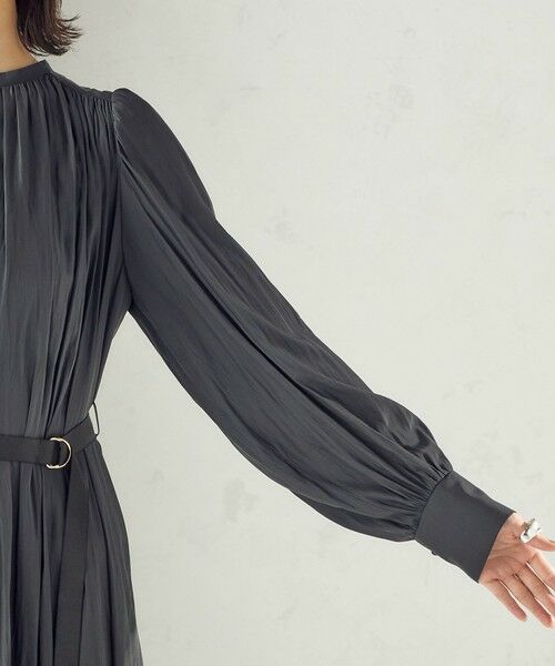 SHIPS / シップス ロング・マキシ丈ワンピース | 〈手洗い可能〉カッセン ギャザー ベルト付き 長袖 ワンピース | 詳細11