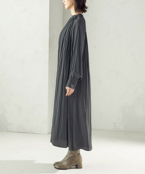 SHIPS / シップス ロング・マキシ丈ワンピース | 〈手洗い可能〉カッセン ギャザー ベルト付き 長袖 ワンピース | 詳細15