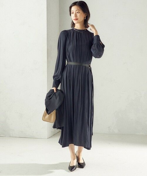 SHIPS / シップス ロング・マキシ丈ワンピース | 〈手洗い可能〉カッセン ギャザー ベルト付き 長袖 ワンピース | 詳細22