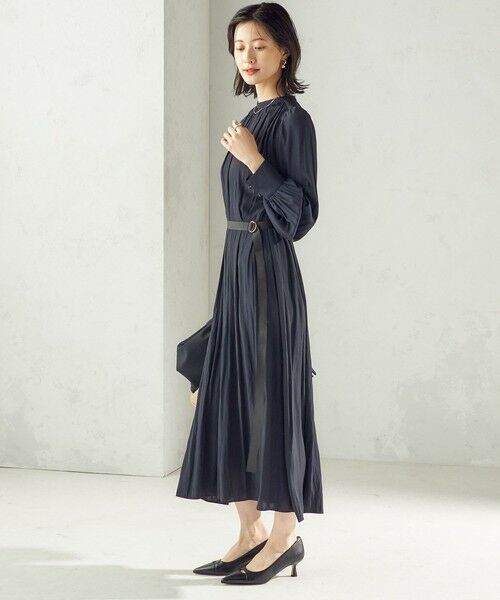 SHIPS / シップス ロング・マキシ丈ワンピース | 〈手洗い可能〉カッセン ギャザー ベルト付き 長袖 ワンピース | 詳細24