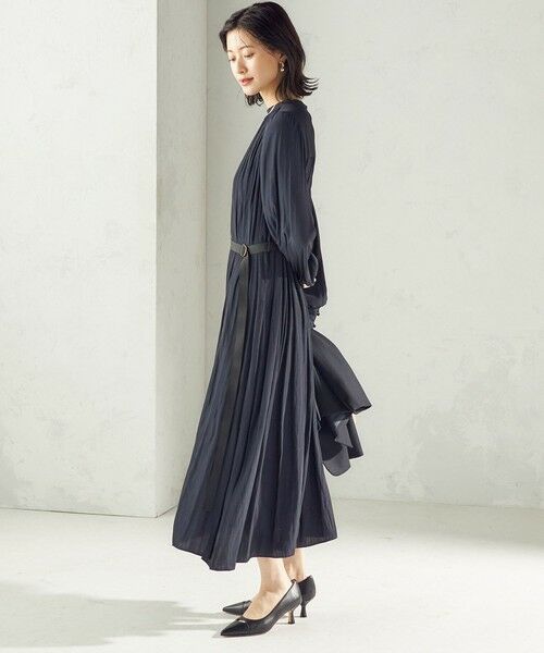 SHIPS / シップス ロング・マキシ丈ワンピース | 〈手洗い可能〉カッセン ギャザー ベルト付き 長袖 ワンピース | 詳細25