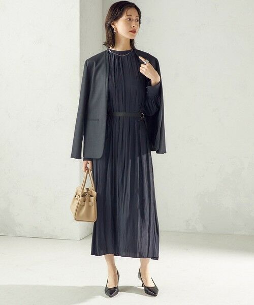 SHIPS / シップス ロング・マキシ丈ワンピース | 〈手洗い可能〉カッセン ギャザー ベルト付き 長袖 ワンピース | 詳細21