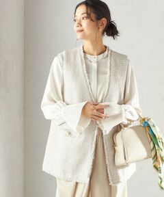 《予約》トライスピン 杢 ツイード カラーレス ジレ（セレモニー対応可）