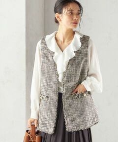 SHIPS / シップス ベスト | 《予約》トライスピン 杢 ツイード カラーレス ジレ（セレモニー対応可）