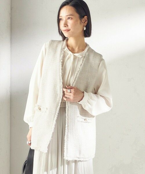 SHIPS / シップス ベスト | トライスピン 杢 ツイード カラーレス ジレ（セレモニー対応可） | 詳細13