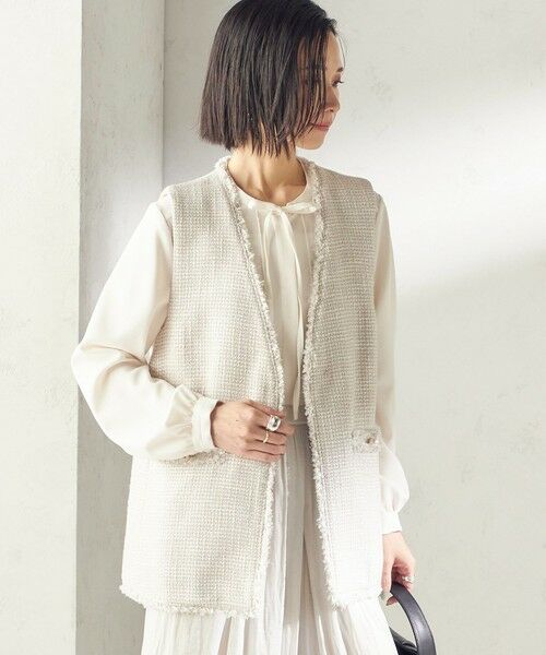 SHIPS / シップス ベスト | トライスピン 杢 ツイード カラーレス ジレ（セレモニー対応可） | 詳細15