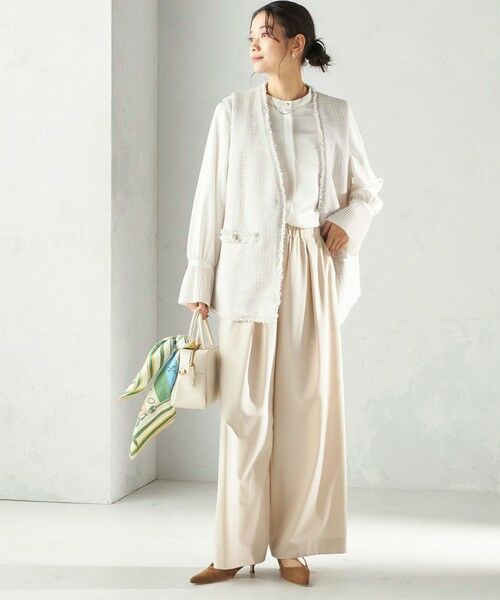 SHIPS / シップス ベスト | 《予約》トライスピン 杢 ツイード カラーレス ジレ（セレモニー対応可） | 詳細4