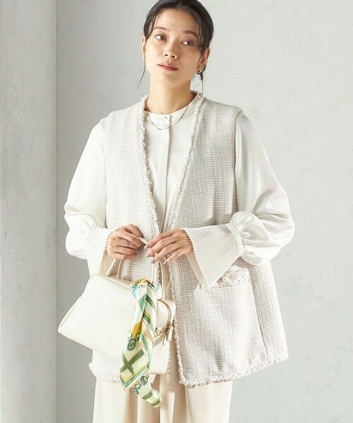 SHIPS / シップス ベスト | 《予約》トライスピン 杢 ツイード カラーレス ジレ（セレモニー対応可） | 詳細5