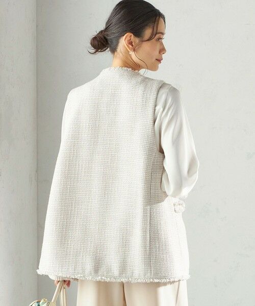 SHIPS / シップス ベスト | 《予約》トライスピン 杢 ツイード カラーレス ジレ（セレモニー対応可） | 詳細8