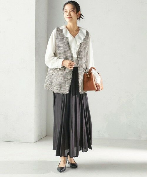 SHIPS / シップス ベスト | 《予約》トライスピン 杢 ツイード カラーレス ジレ（セレモニー対応可） | 詳細12