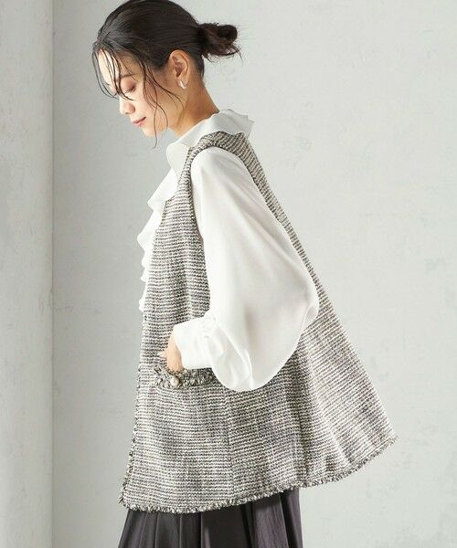 SHIPS / シップス ベスト | 《予約》トライスピン 杢 ツイード カラーレス ジレ（セレモニー対応可） | 詳細17