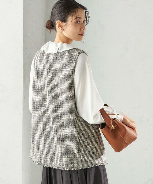 SHIPS / シップス ベスト | 《予約》トライスピン 杢 ツイード カラーレス ジレ（セレモニー対応可） | 詳細18