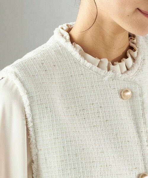 SHIPS / シップス ベスト | 《予約》ランダム ラメ ノーカラー ボックス ジレ（セレモニー対応可） | 詳細12