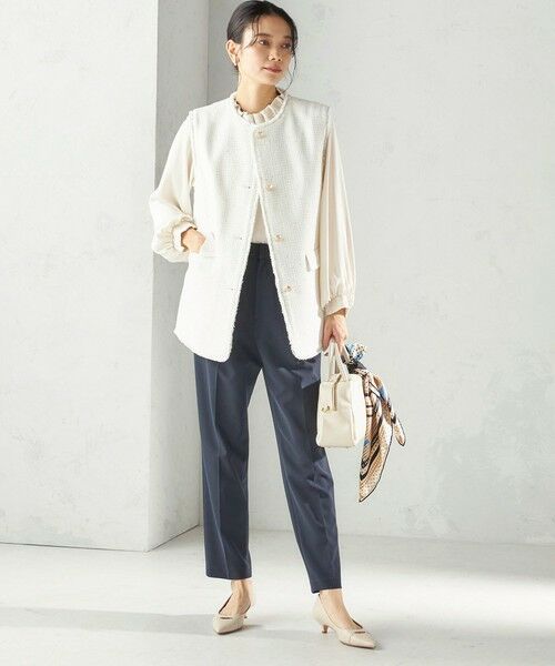 SHIPS / シップス ベスト | 《予約》ランダム ラメ ノーカラー ボックス ジレ（セレモニー対応可） | 詳細2