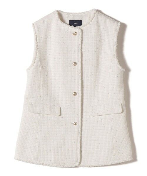 SHIPS / シップス ベスト | 《予約》ランダム ラメ ノーカラー ボックス ジレ（セレモニー対応可） | 詳細13