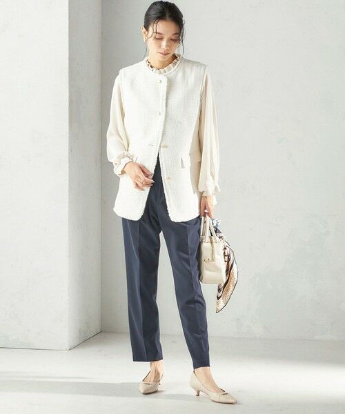 SHIPS / シップス ベスト | 《予約》ランダム ラメ ノーカラー ボックス ジレ（セレモニー対応可） | 詳細9